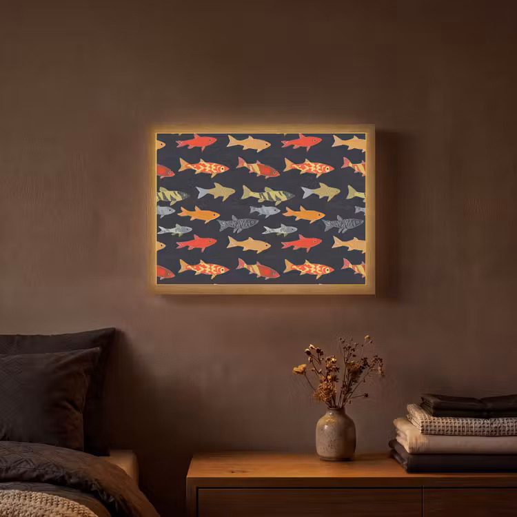 Lightbox - Wandlamp - Vissen - Patroon - Kleurrijk — 3