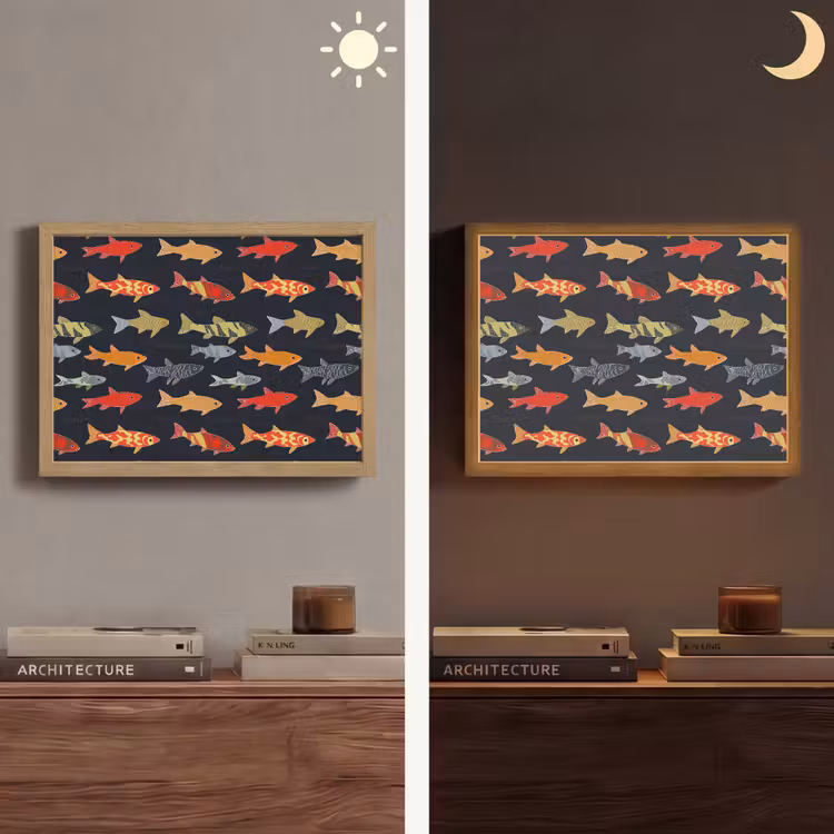 Lightbox - Wandlamp - Vissen - Patroon - Kleurrijk — 6