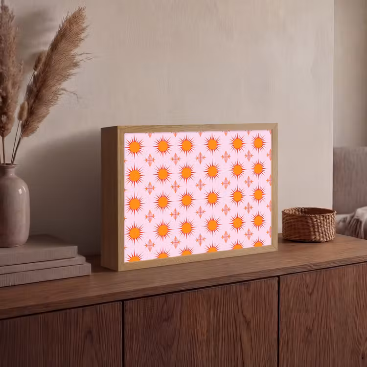 Lightbox - Wandlamp - Zon - Patroon - Roze — 4
