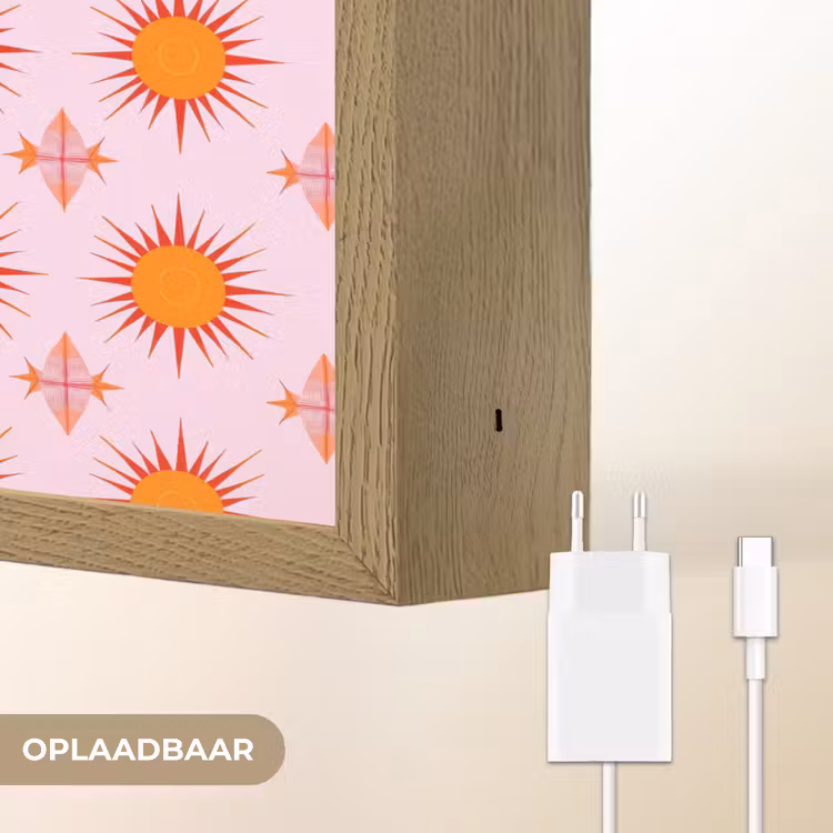 Lightbox - Wandlamp - Zon - Patroon - Roze — 7