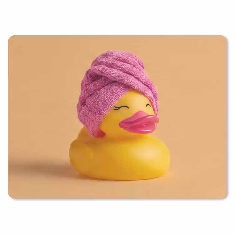 Muismat - Badeend - Handdoek - Kleurrijk — 1
