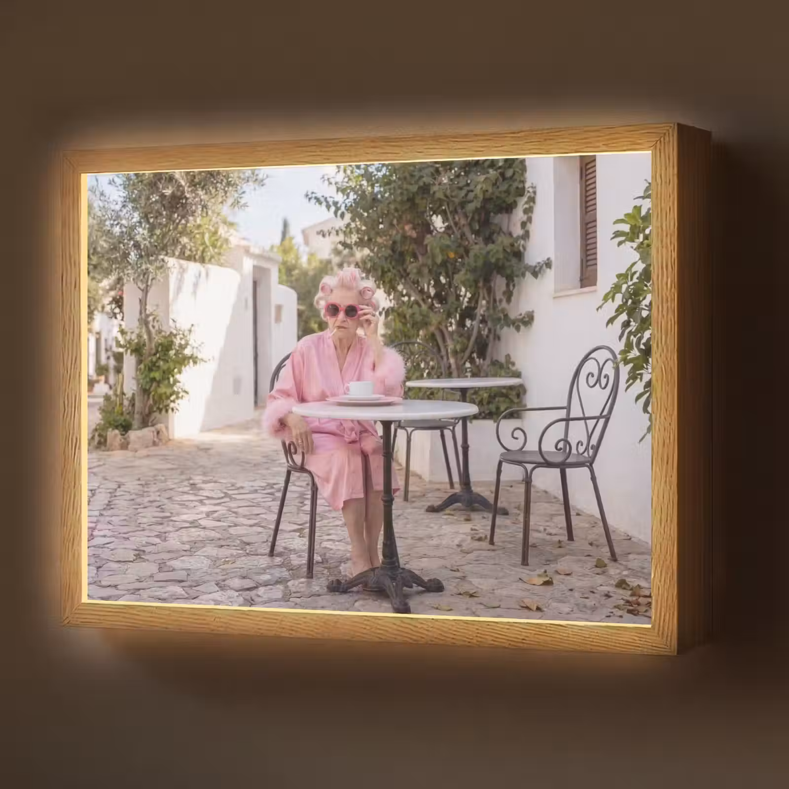 Lightbox - Wandlamp - Ochtendjas - Krulspelden - Roze — 1