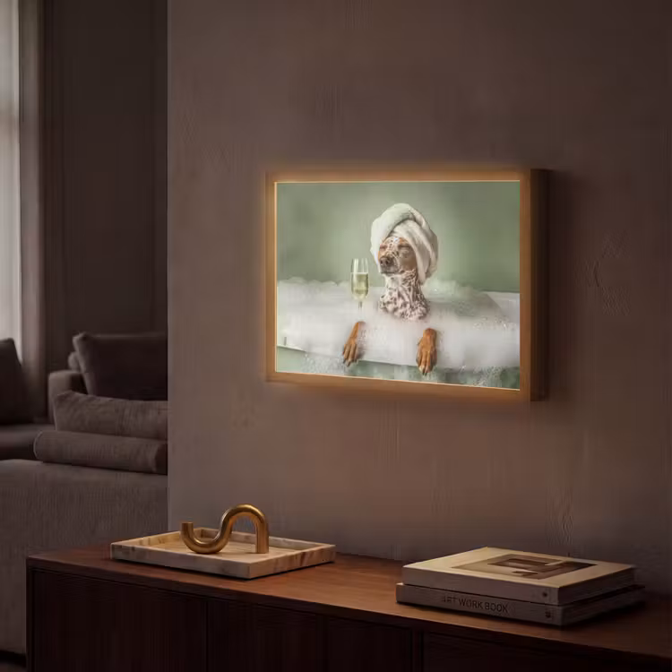 Lightbox - Wandlamp - Hond - Bad - Champagne - Handdoek — 2