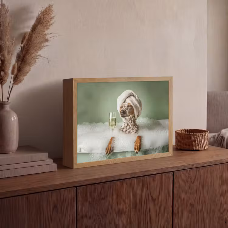 Lightbox - Wandlamp - Hond - Bad - Champagne - Handdoek — 4