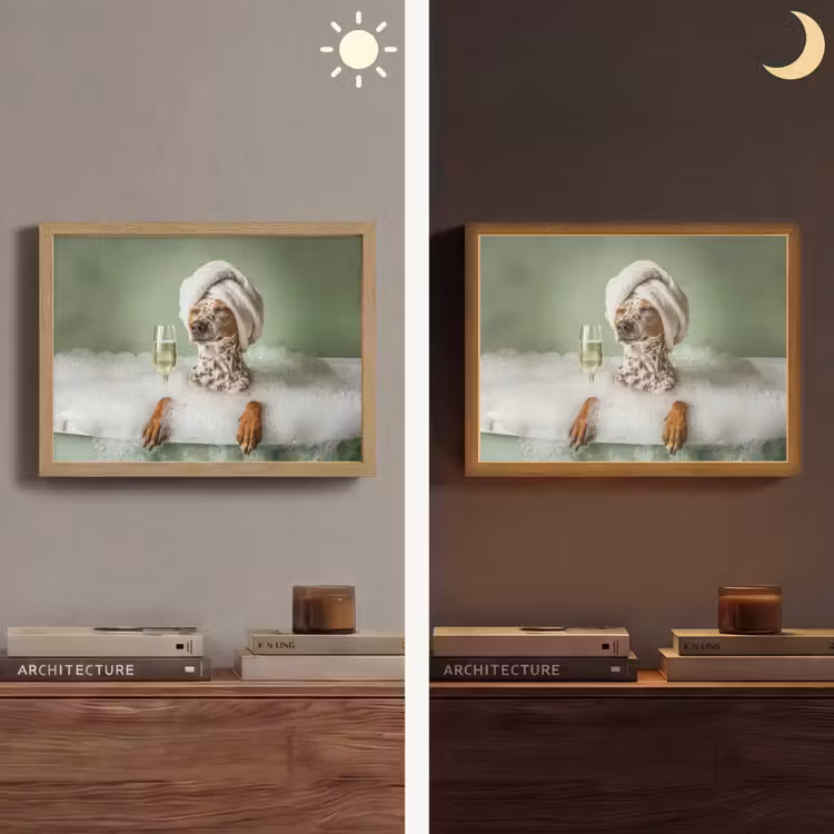 Lightbox - Wandlamp - Hond - Bad - Champagne - Handdoek — 6