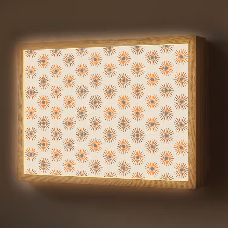 Lightbox - Wandlamp - Madelief - Patroon - Oranje — 1