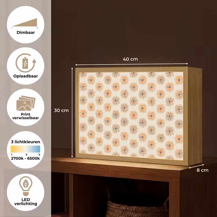 Lightbox - Wandlamp - Madelief - Patroon - Oranje — 10