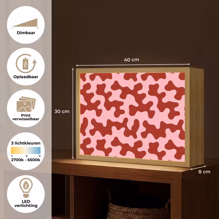 Lightbox - Wandlamp - Modern - Abstract - Rood — 10