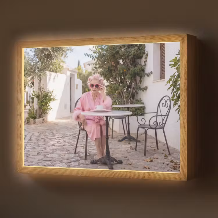 Lightbox - Wandlamp - Ochtendjas - Krulspelden - Roze — 1