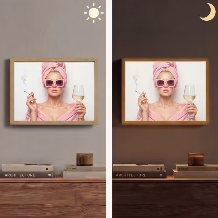 Lightbox - Wandlamp - Vrouw - Roze - Wijn - Zonnebril — 6