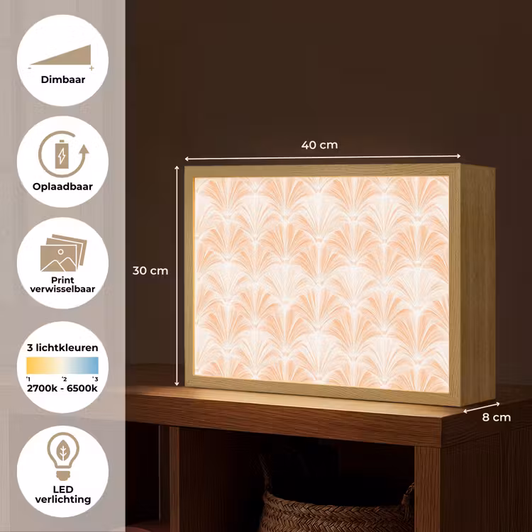 Lightbox - Wandlamp - Waaier - Patroon - Perzik — 10