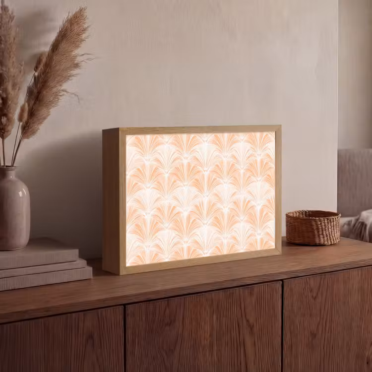Lightbox - Wandlamp - Waaier - Patroon - Perzik — 4