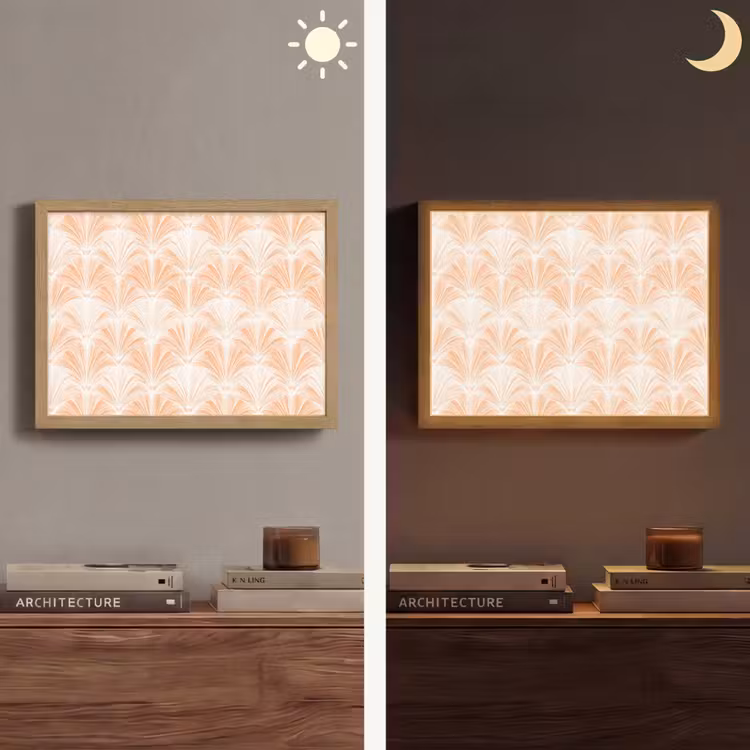 Lightbox - Wandlamp - Waaier - Patroon - Perzik — 6