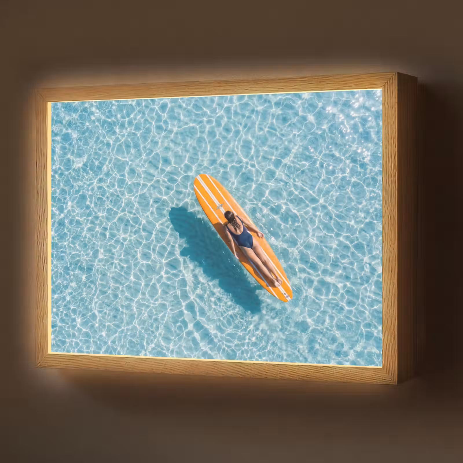 Lightbox - Wandlamp - Surfboard - Water - Badpak - Oranje — 1