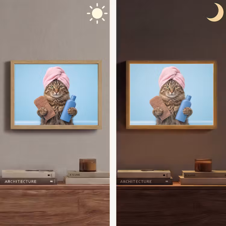 Lightbox - Wandlamp - Kat - Handdoek - Washand - Zeep — 6