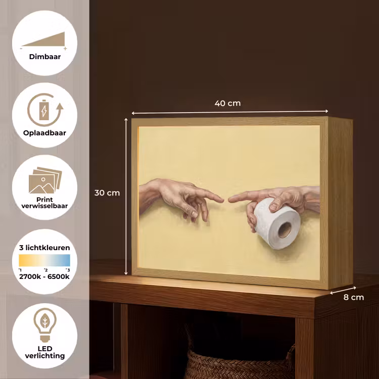 Lightbox - Wandlamp - Klassiek - Kunst - Humor — 10