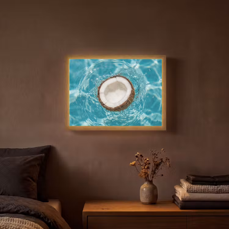 Lightbox - Wandlamp - Kokosnoot - Water - Wit — 3