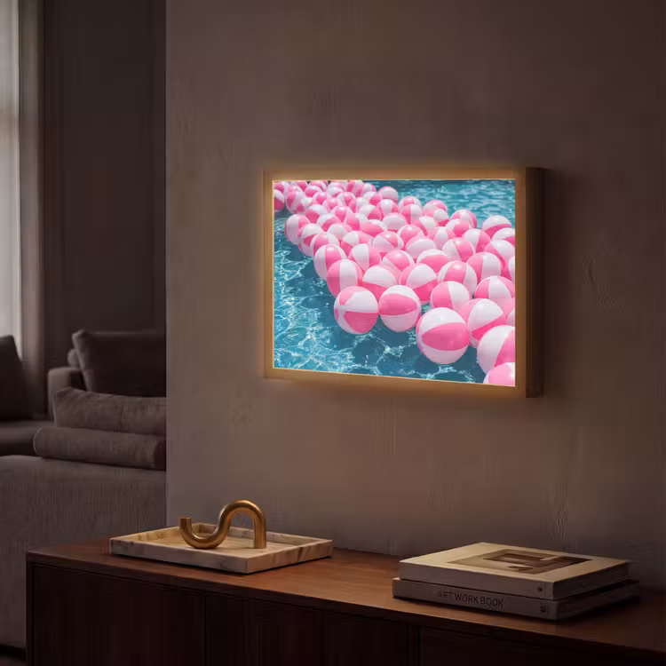 Lightbox - Wandlamp - Strandballen - Roze - Water — 2