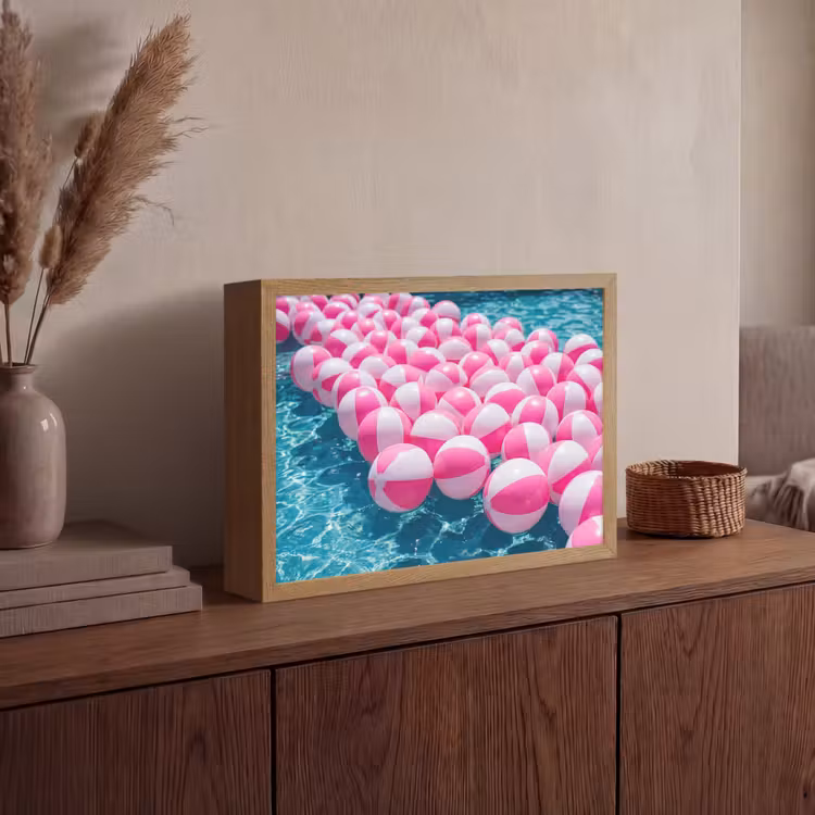 Lightbox - Wandlamp - Strandballen - Roze - Water — 4