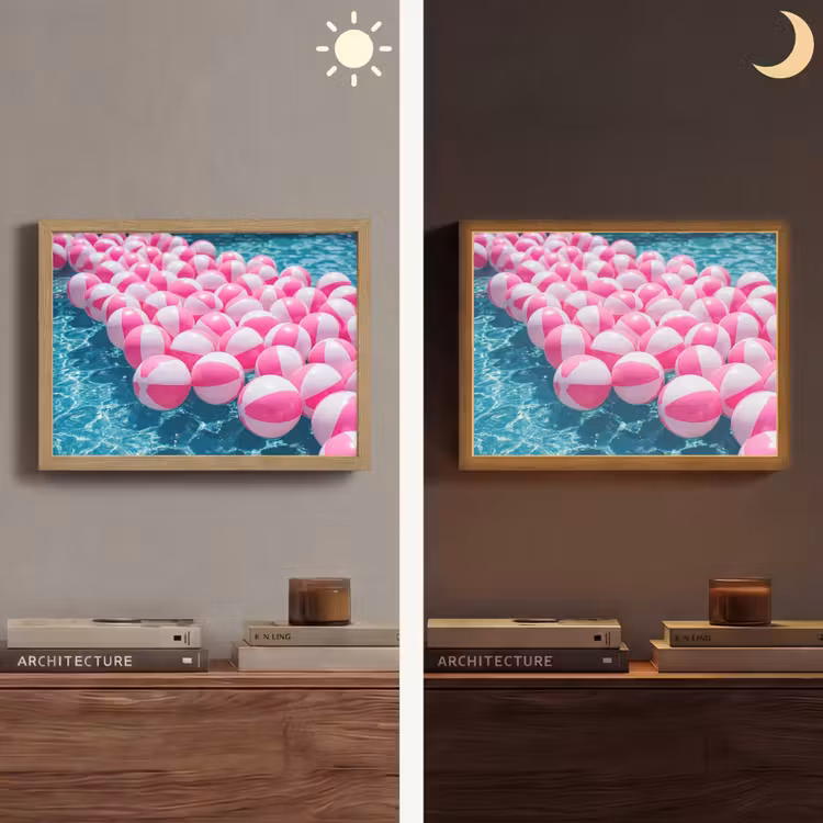 Lightbox - Wandlamp - Strandballen - Roze - Water — 6