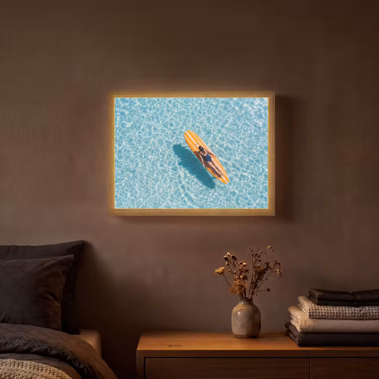Lightbox - Wandlamp - Surfboard - Water - Badpak - Oranje — 3