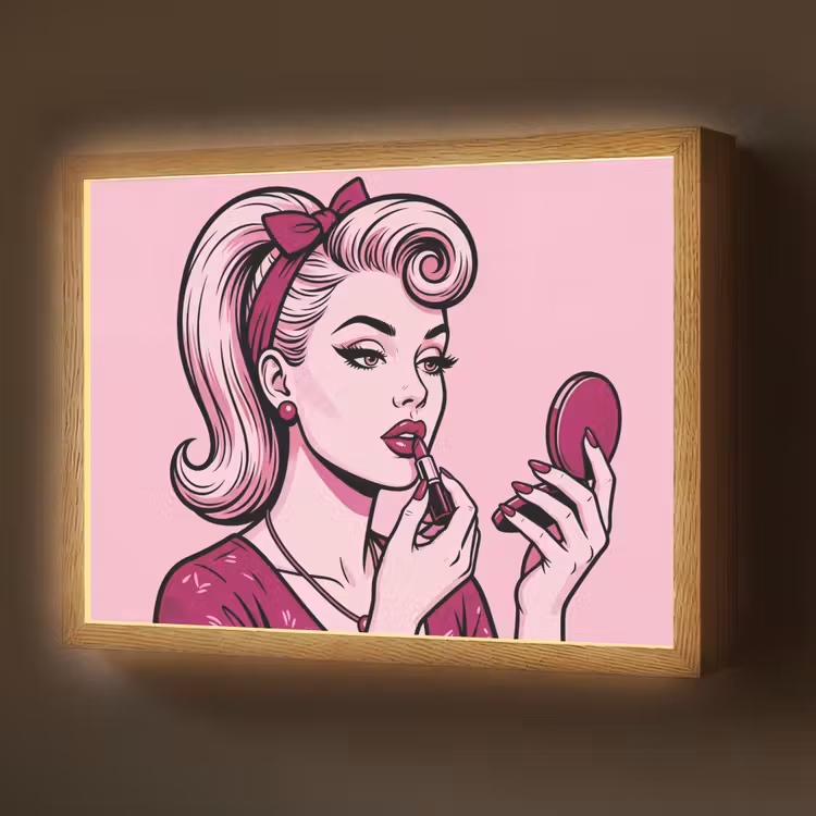 Lightbox - Wandlamp - Vintage - Vrouw - Roze — 1