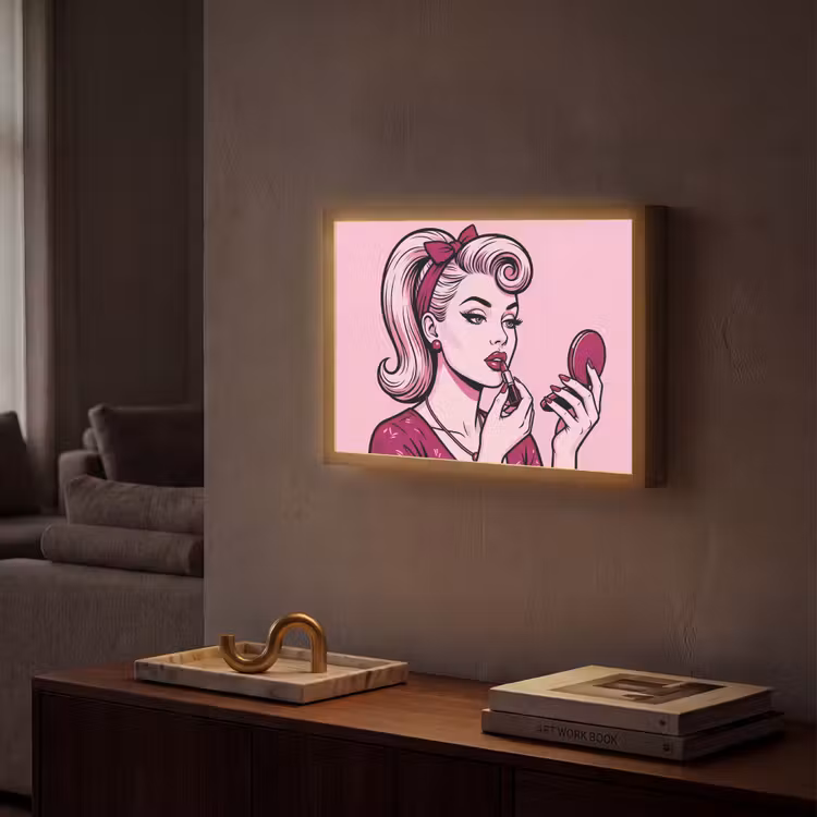 Lightbox - Wandlamp - Vintage - Vrouw - Roze — 2