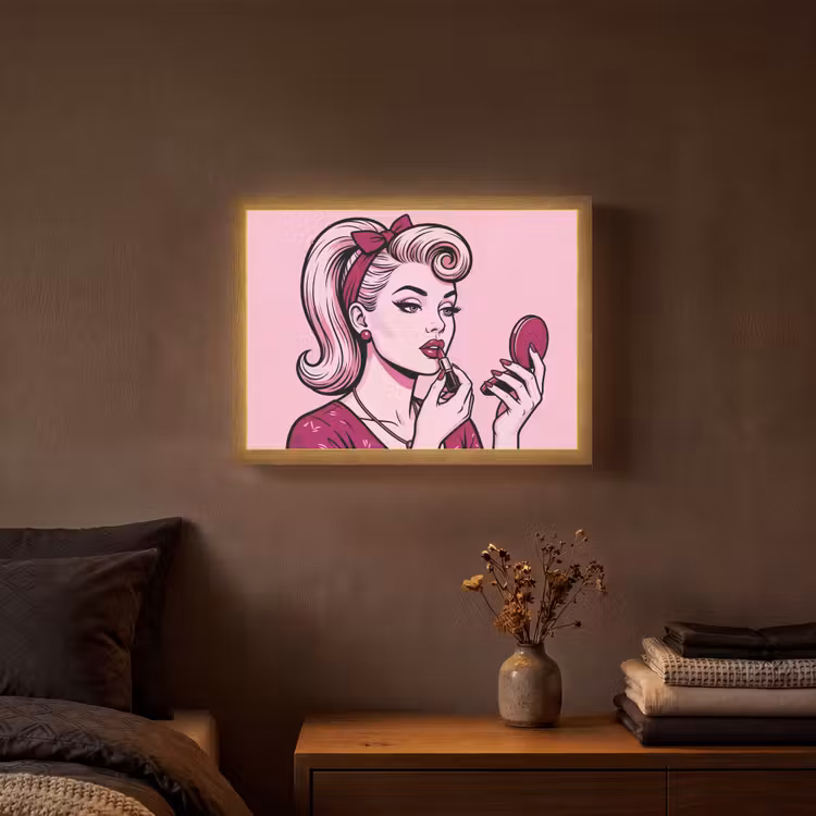 Lightbox - Wandlamp - Vintage - Vrouw - Roze — 3