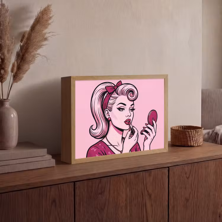 Lightbox - Wandlamp - Vintage - Vrouw - Roze — 4