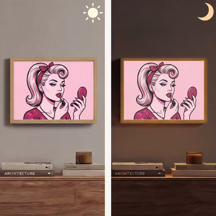 Lightbox - Wandlamp - Vintage - Vrouw - Roze — 6