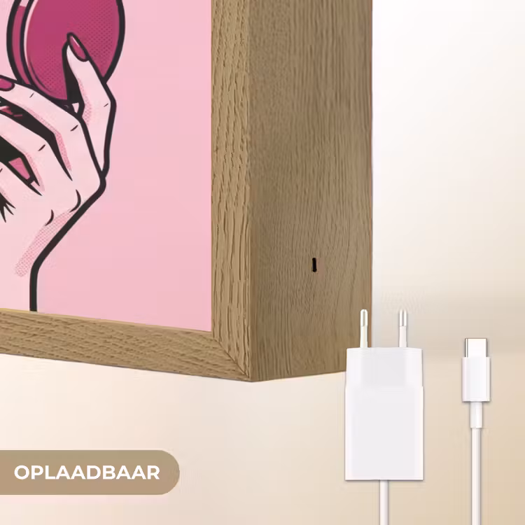 Lightbox - Wandlamp - Vintage - Vrouw - Roze — 7