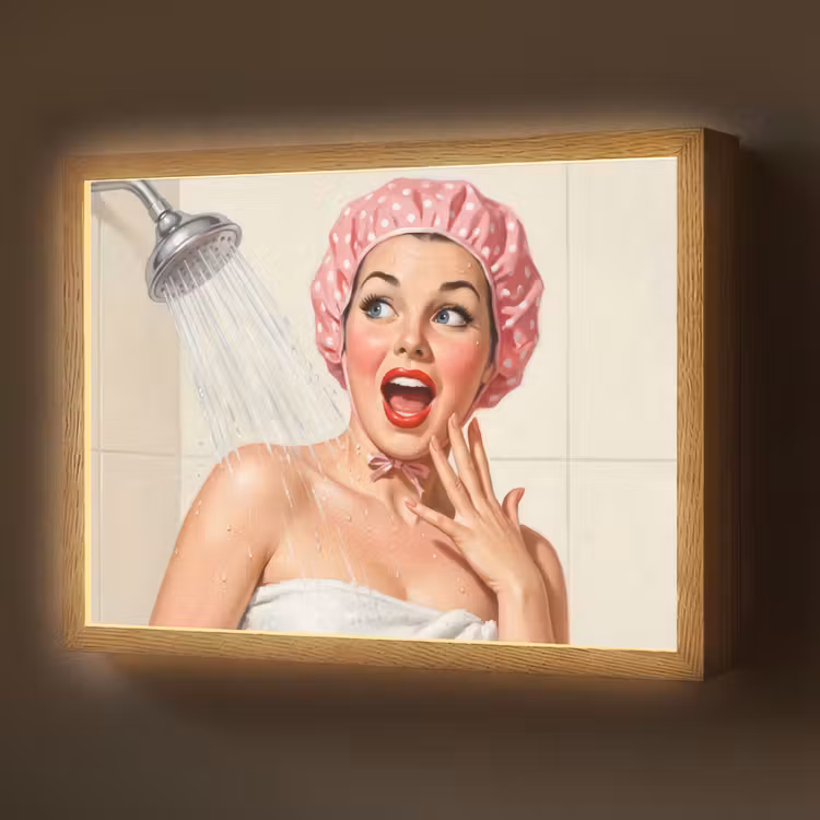 Lightbox - Wandlamp - Vrouw - Douche - Roze — 1