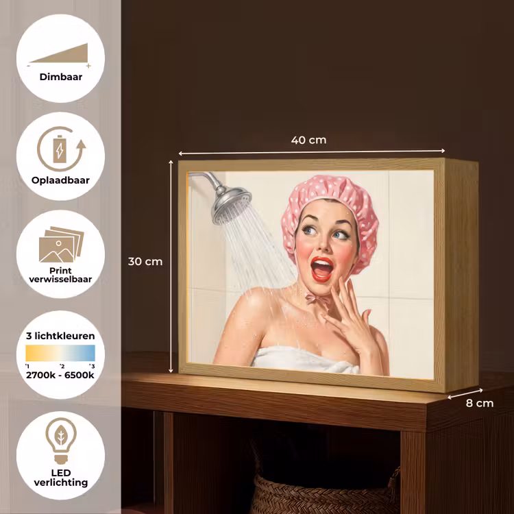 Lightbox - Wandlamp - Vrouw - Douche - Roze — 10