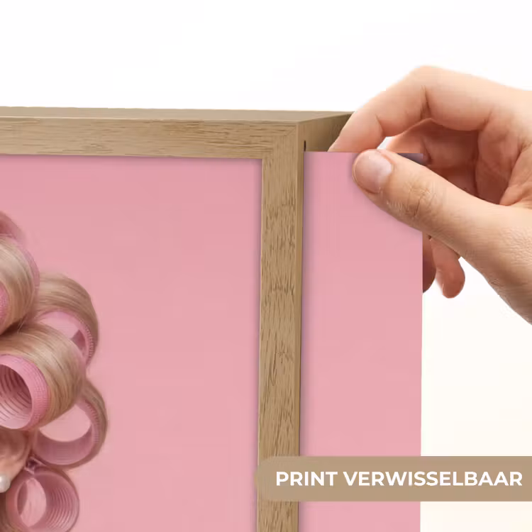 Lightbox - Wandlamp - Vrouw - Roze - Parelketting - Krulspelden — 5