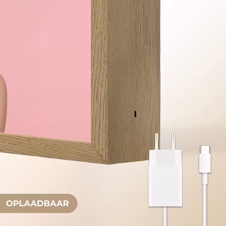Lightbox - Wandlamp - Vrouw - Roze - Parelketting - Krulspelden — 7