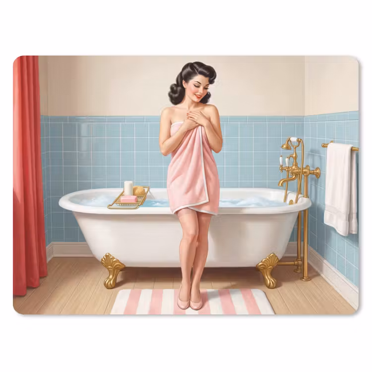 Muismat - Badkamer - Vrouw - Roze — 1