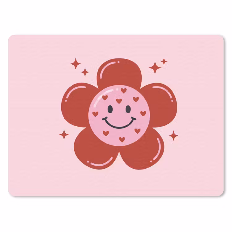 Muismat - Bloem - Roze - Hartjes — 1