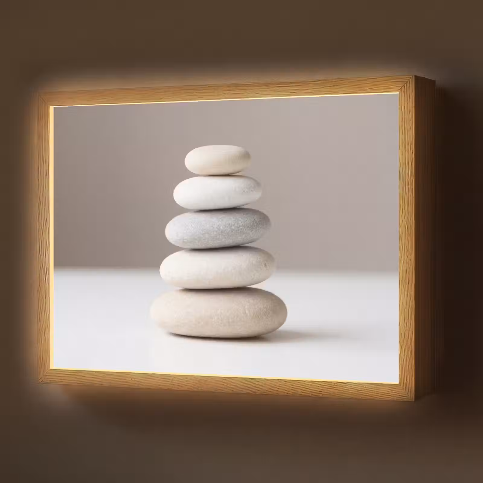 Lightbox - Wandlamp - Gestapelde - Stenen - Grijs — 1