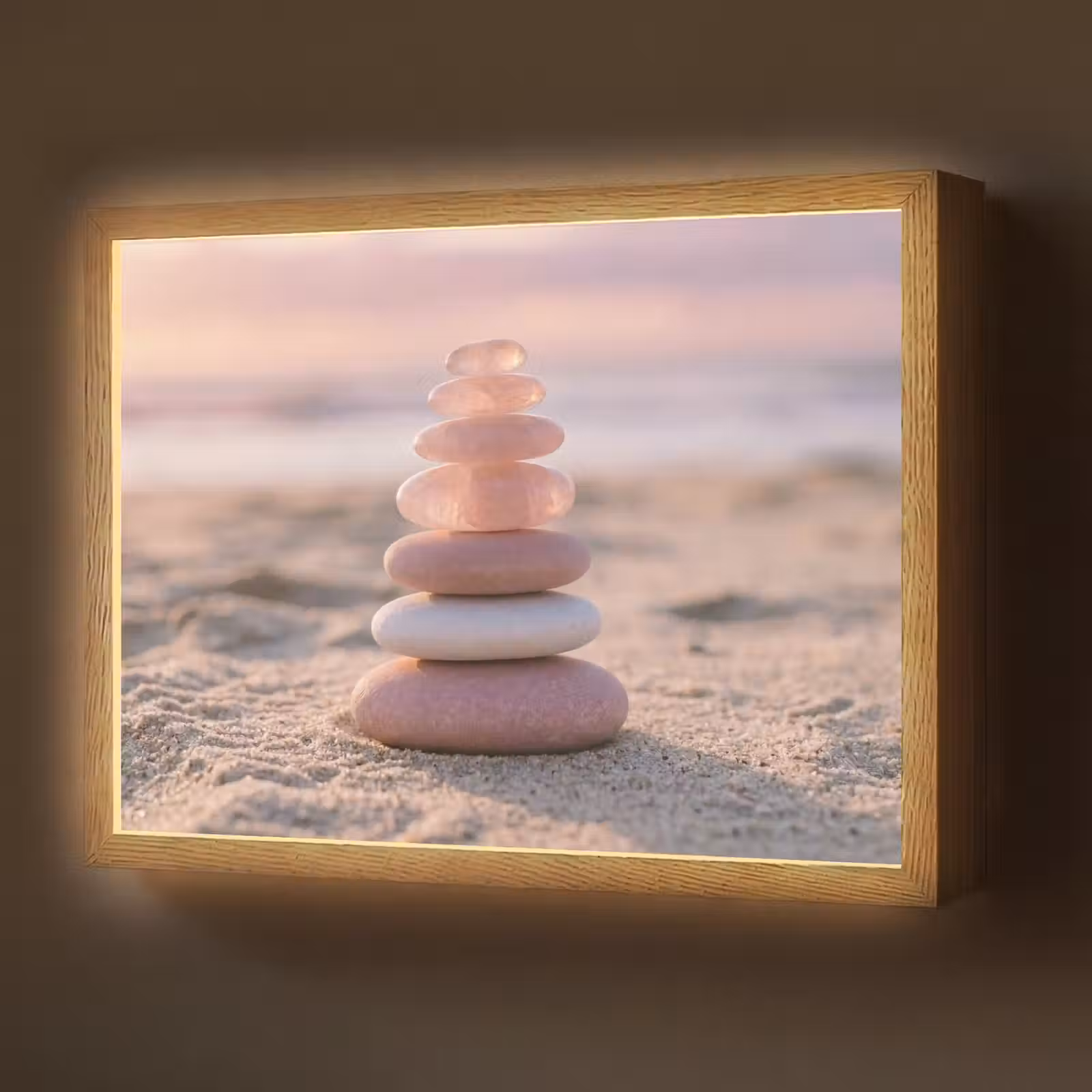 Lightbox - Wandlamp - Stenen - Zand - Roze — 1