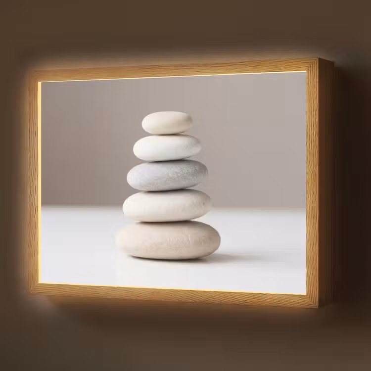 Lightbox - Wandlamp - Gestapelde - Stenen - Grijs — 1