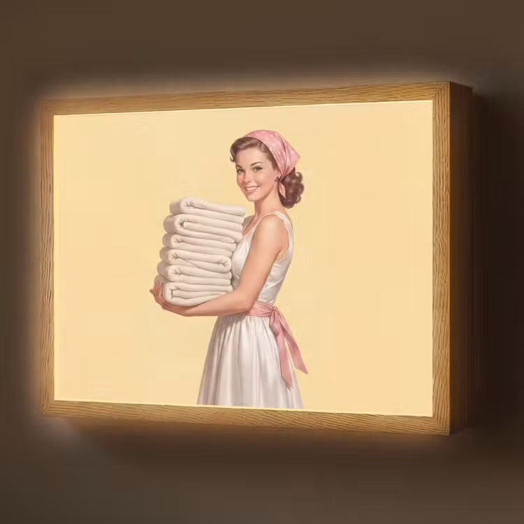 Lightbox - Wandlamp - Handdoeken - Vrouw - Jurk - Roze — 1