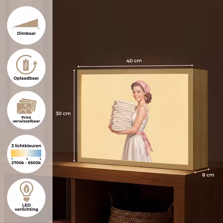 Lightbox - Wandlamp - Handdoeken - Vrouw - Jurk - Roze — 10