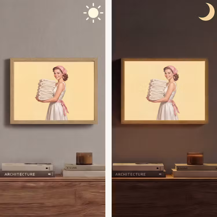 Lightbox - Wandlamp - Handdoeken - Vrouw - Jurk - Roze — 6