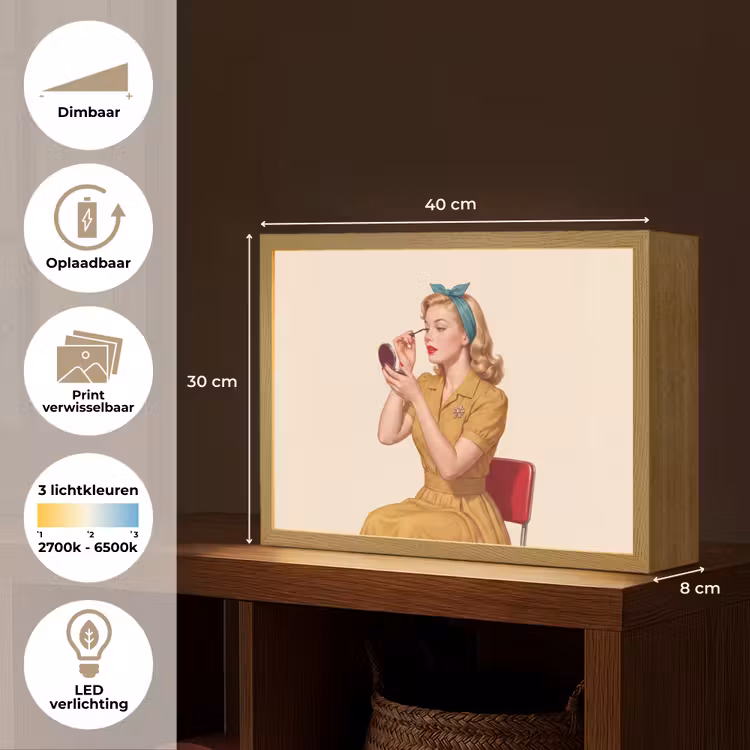 Lightbox - Wandlamp - Illustratie - Mascara - Vrouw - Geel — 10