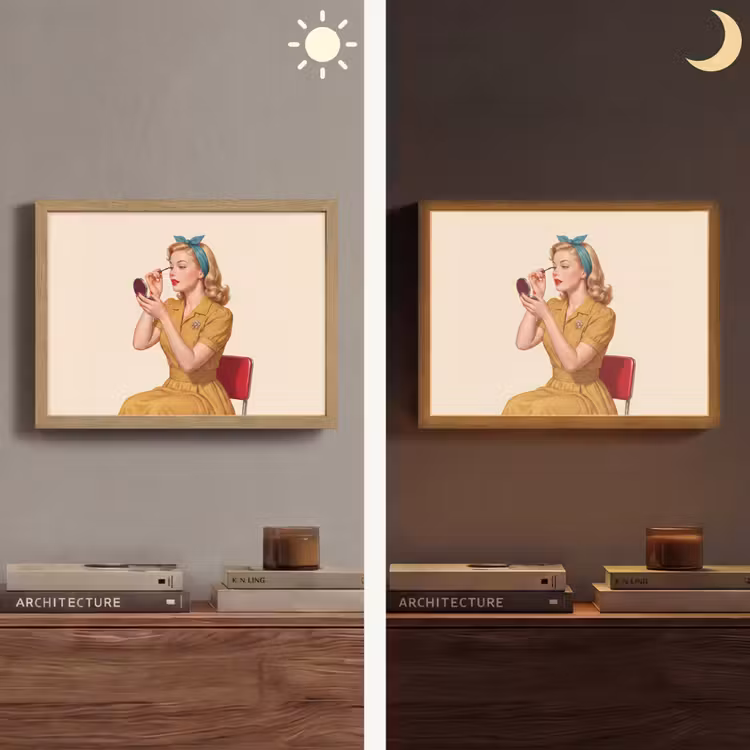 Lightbox - Wandlamp - Illustratie - Mascara - Vrouw - Geel — 6
