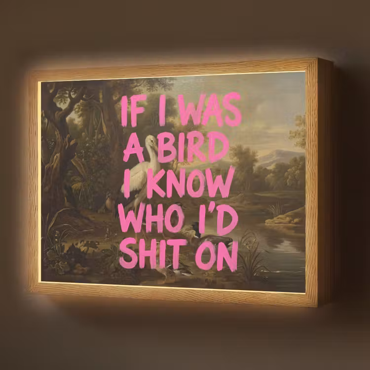 Lightbox - Wandlamp - Klassiek - Humor - Roze — 1