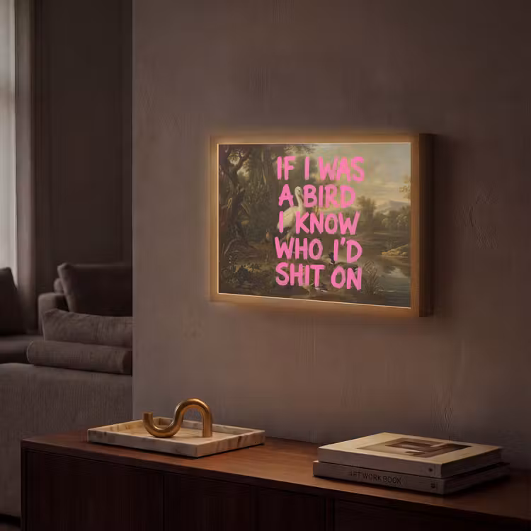 Lightbox - Wandlamp - Klassiek - Humor - Roze — 2