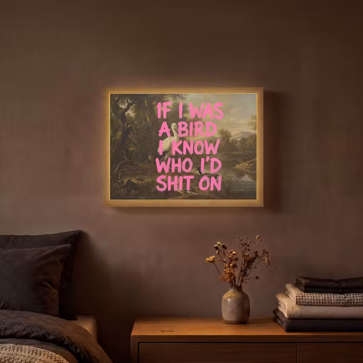 Lightbox - Wandlamp - Klassiek - Humor - Roze — 3