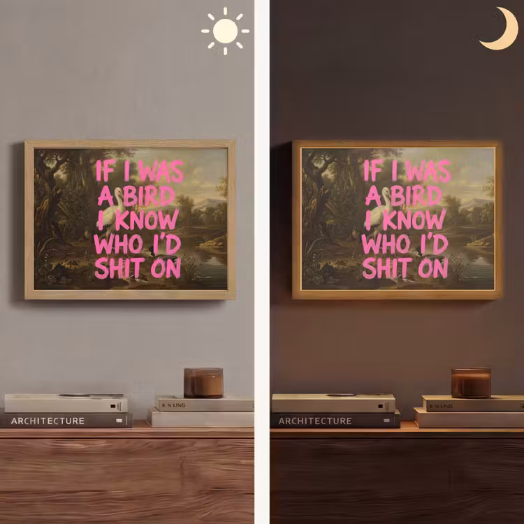 Lightbox - Wandlamp - Klassiek - Humor - Roze — 6