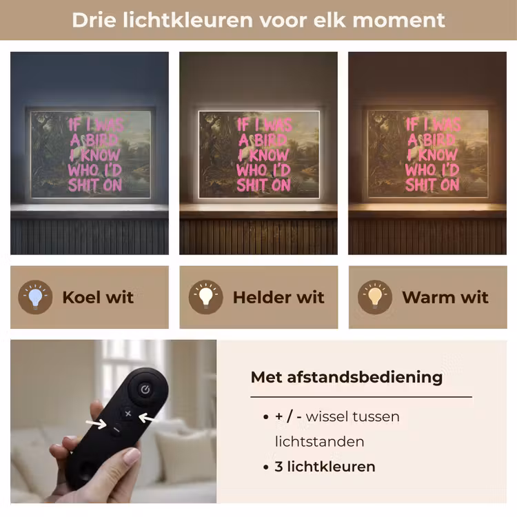 Lightbox - Wandlamp - Klassiek - Humor - Roze — 8